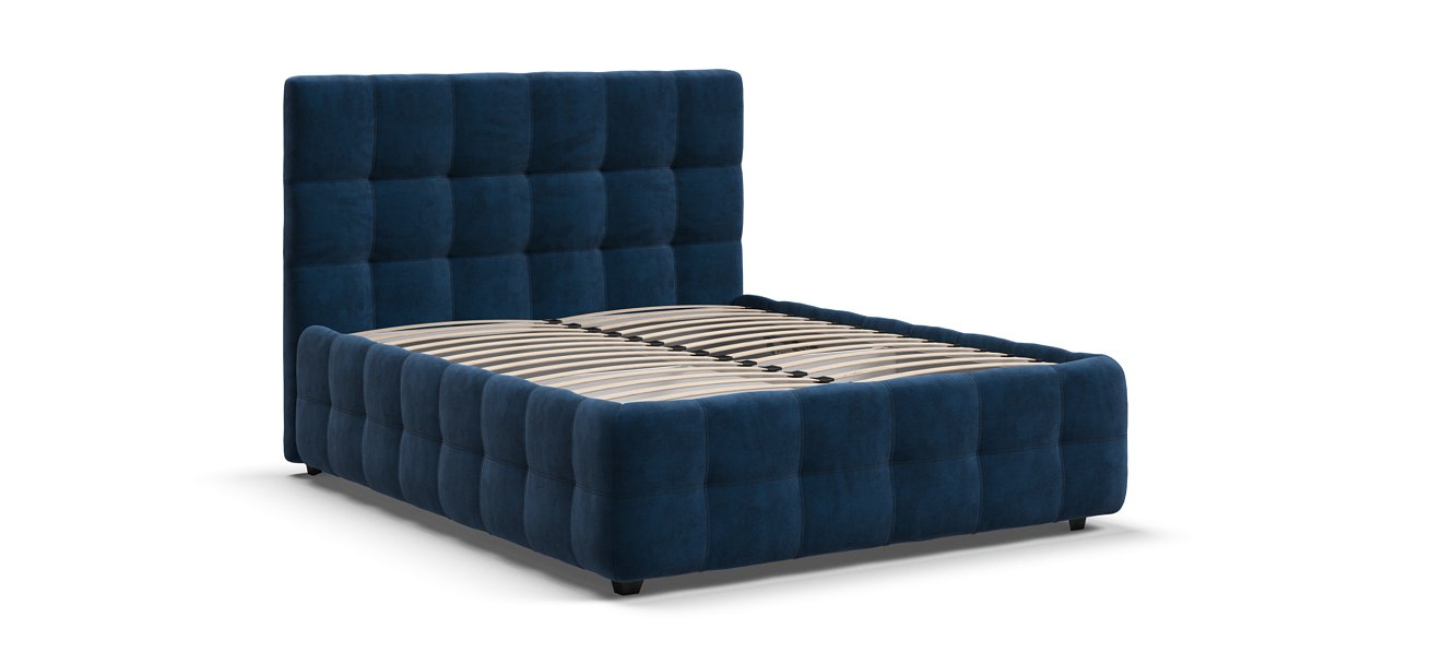 Кровать Босс 140*200 Про велюр Monolit синяя
