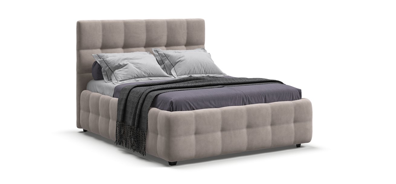 Кровать Босс 140*200 Про велюр Monolit латте