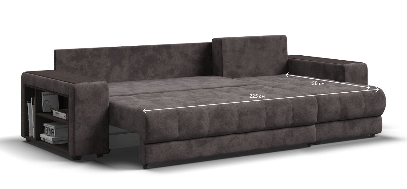 Угловой диван BOSS 3.0 XL велюр Alkantara серый