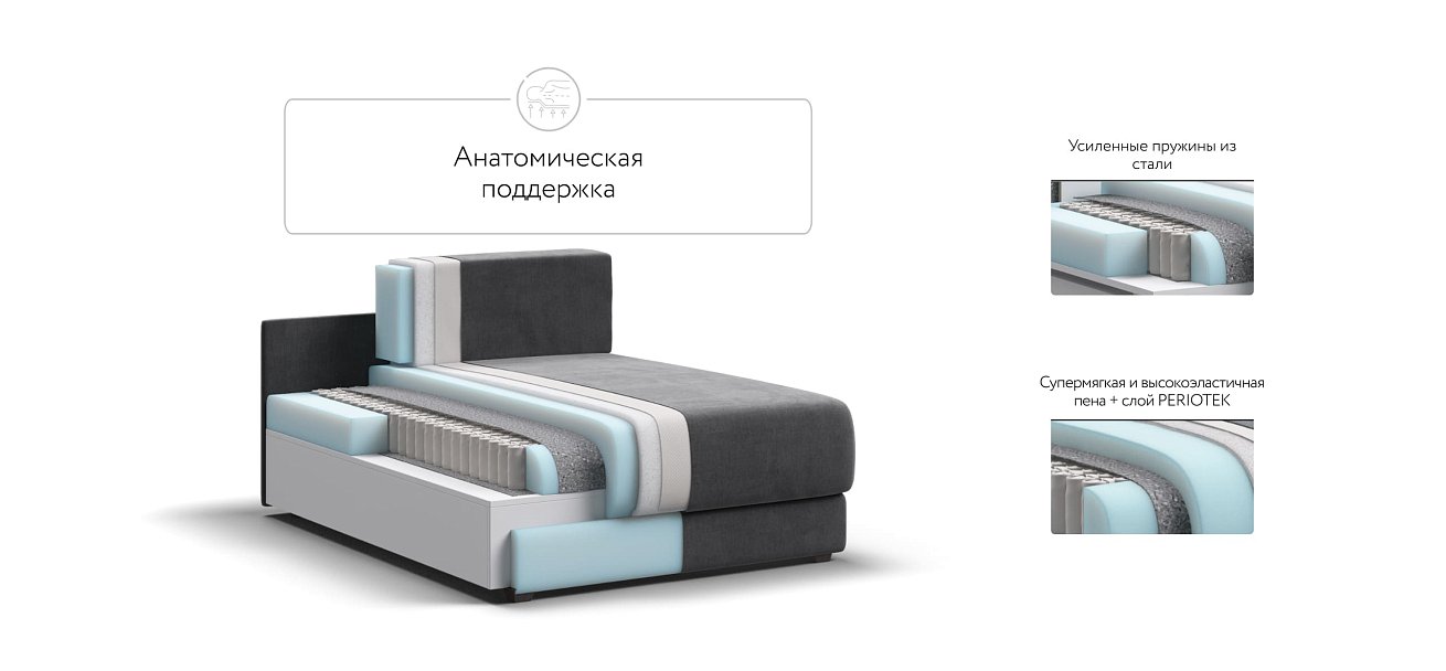 Оттоманка РИЧМОНД MODOOL Велюр Monolit серый