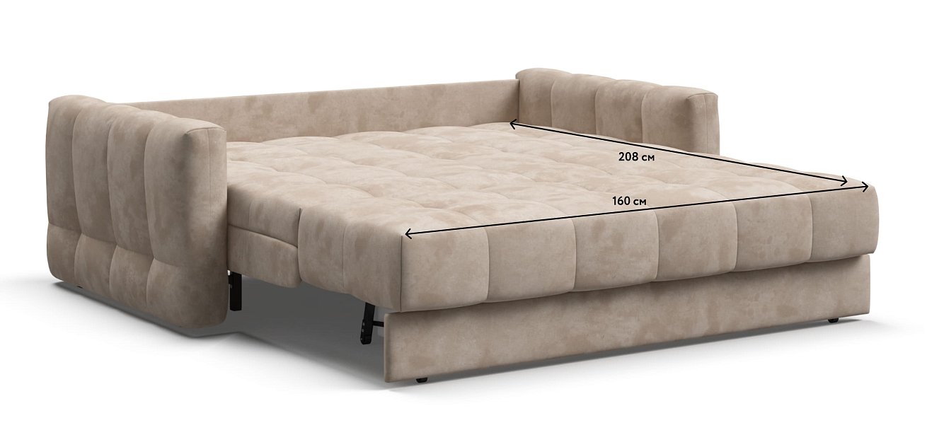 Диван BOSS Sleep 160 велюр Alkantara пепел